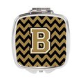 Carolines Treasures Letter B Chevron Black and Gold Compact Mirror, 3 x 0.3 x 2.75 in. CJ1050-BSCM